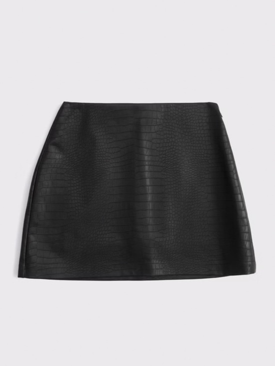 Abercrombie & Fitch Pants - A&F Scarlett Mini Skort-Vegan Leather Croc Texture